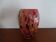 Vase verrerie la rochere verre multicouches rose et multicolore signé
