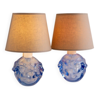 Lampes de Table Mid-Century Modernes en Bleu par Börne Augustsson pour Åseda Suède