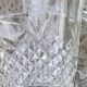 Carafe in transparent glass and crystal, chiseled, old pineapple pattern