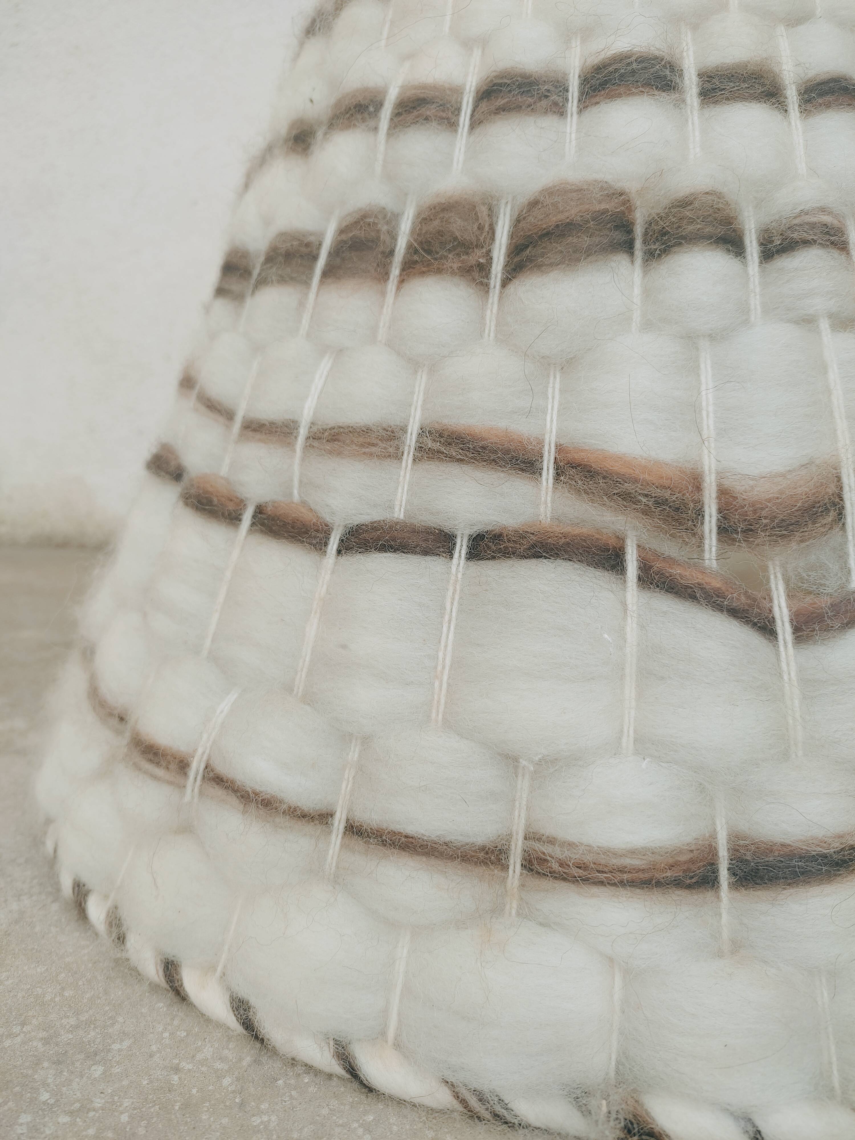 Raw wool lampshade