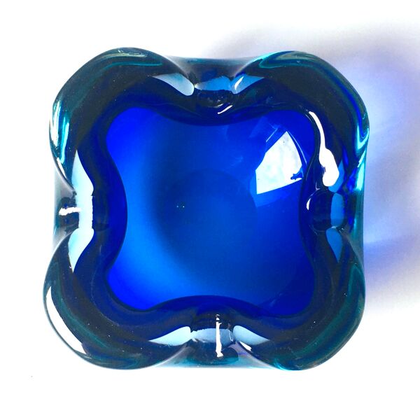 Sommerso murano glass ashtray ou bol de made murano glass, années 1960