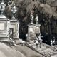 André Duculty (1912-1990) Ink wash on paper "Saint Germain en Laye, la terrasse" Signed