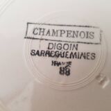 6 old Digoin Sarreguemines hollow plates, Champenois model