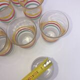 Lot de 7 verres tricolores ancien