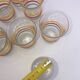 Set of 7 old tricolor glasses