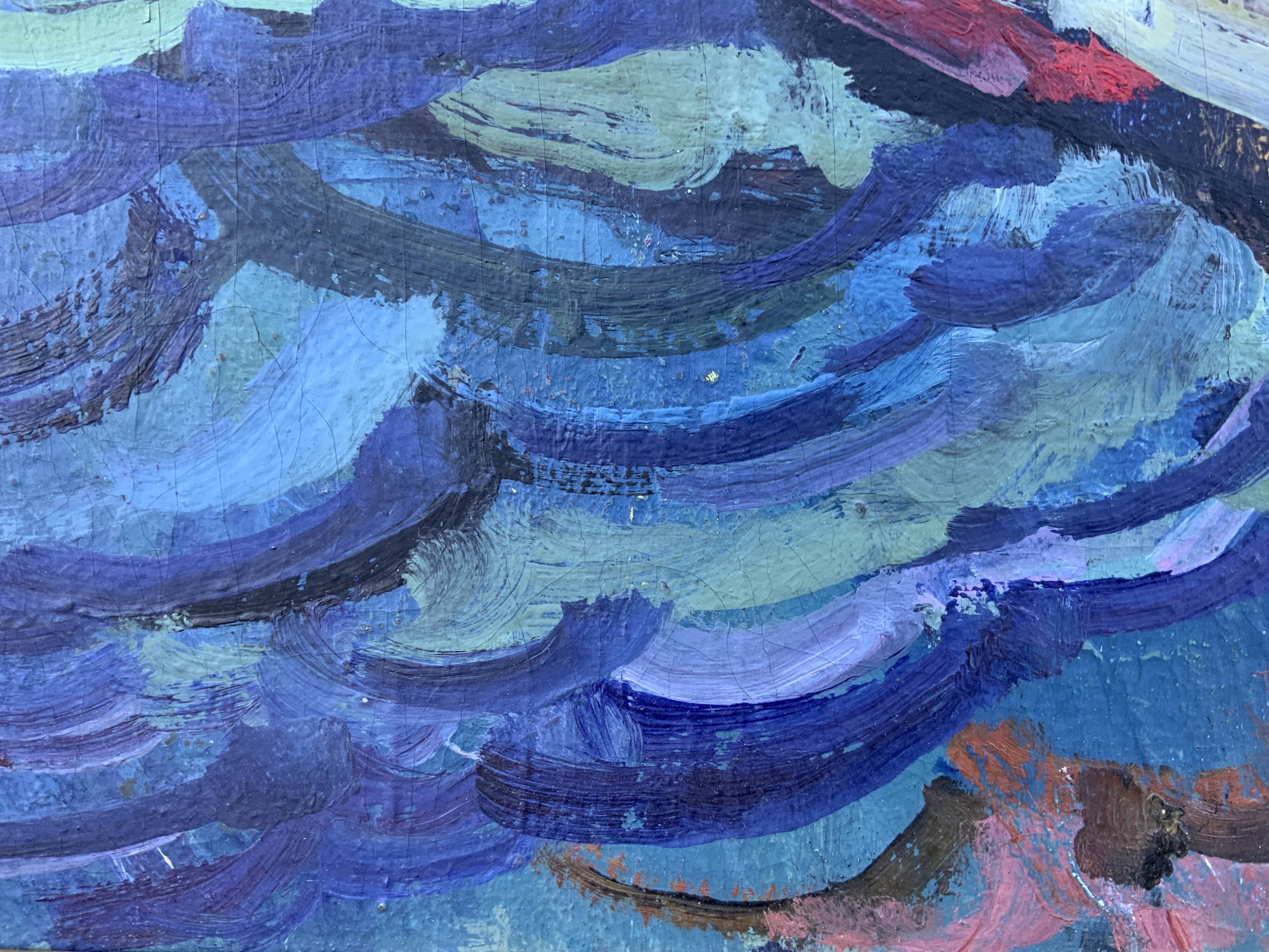 Vintage Modernists Oil Painting Abstract Landscape Gerhard Larsson 1960