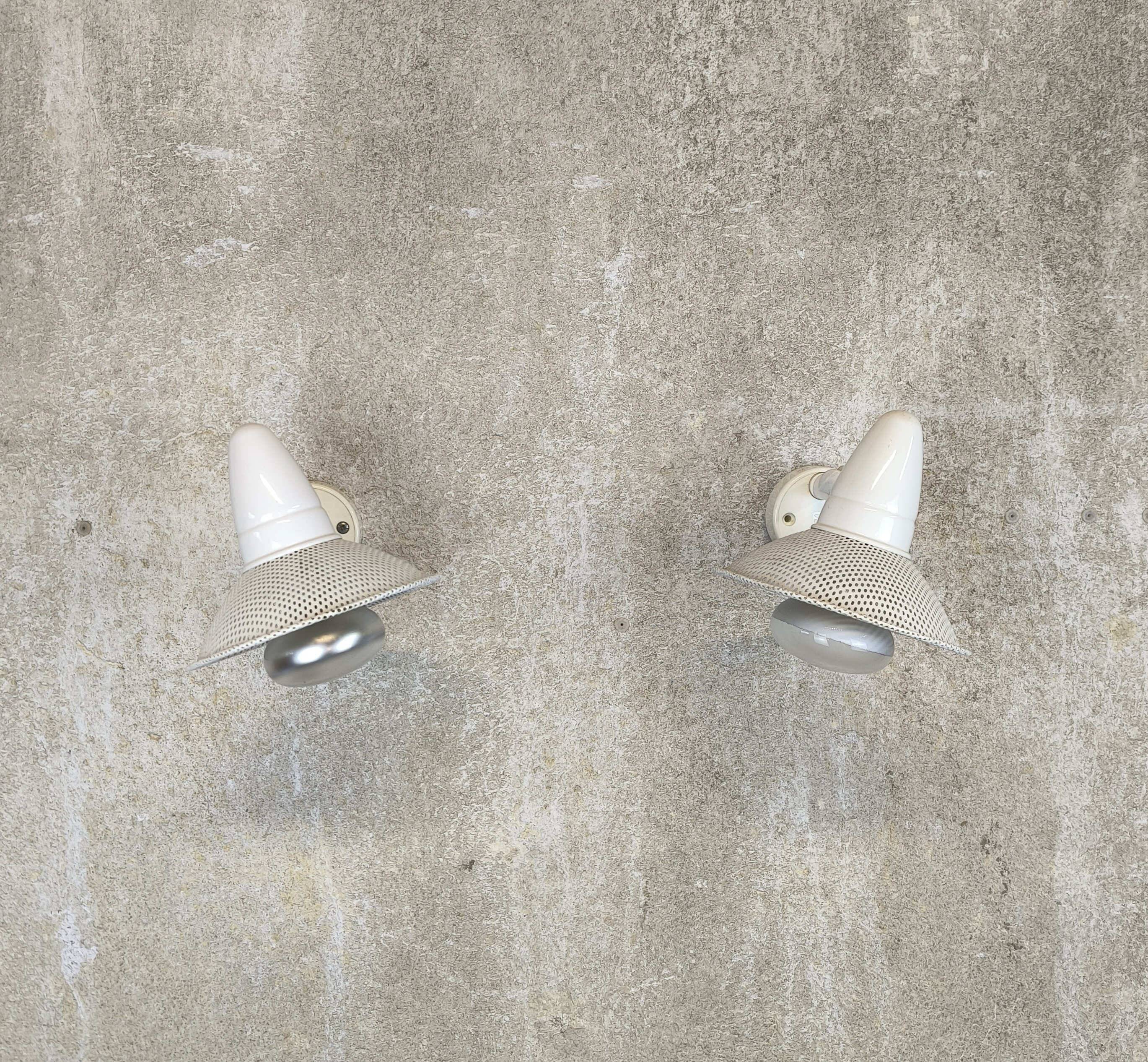 Pair of vintage wall-mounted spotlights