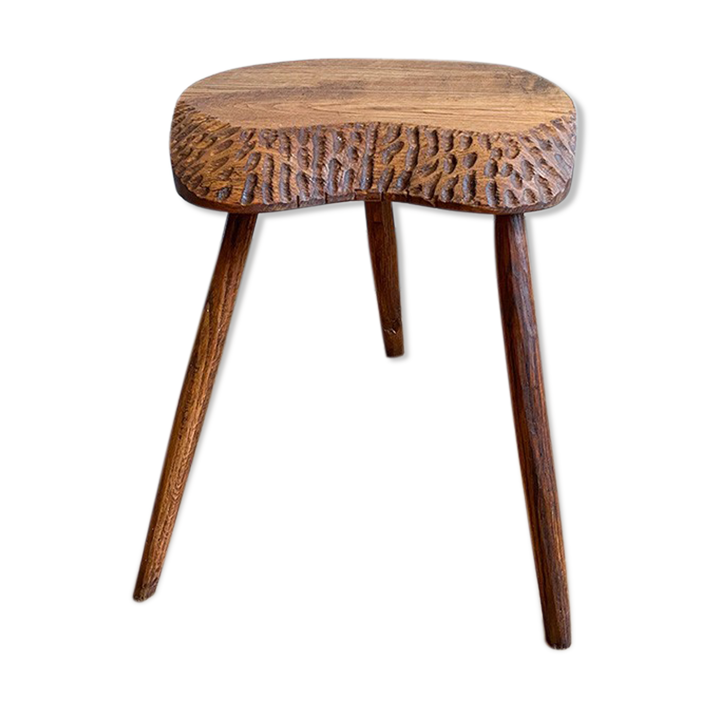 Massive wooden milking stool