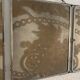 Miroir vintage 1930 triptyque de barbier Art Déco tissu - 31 x 77 cm