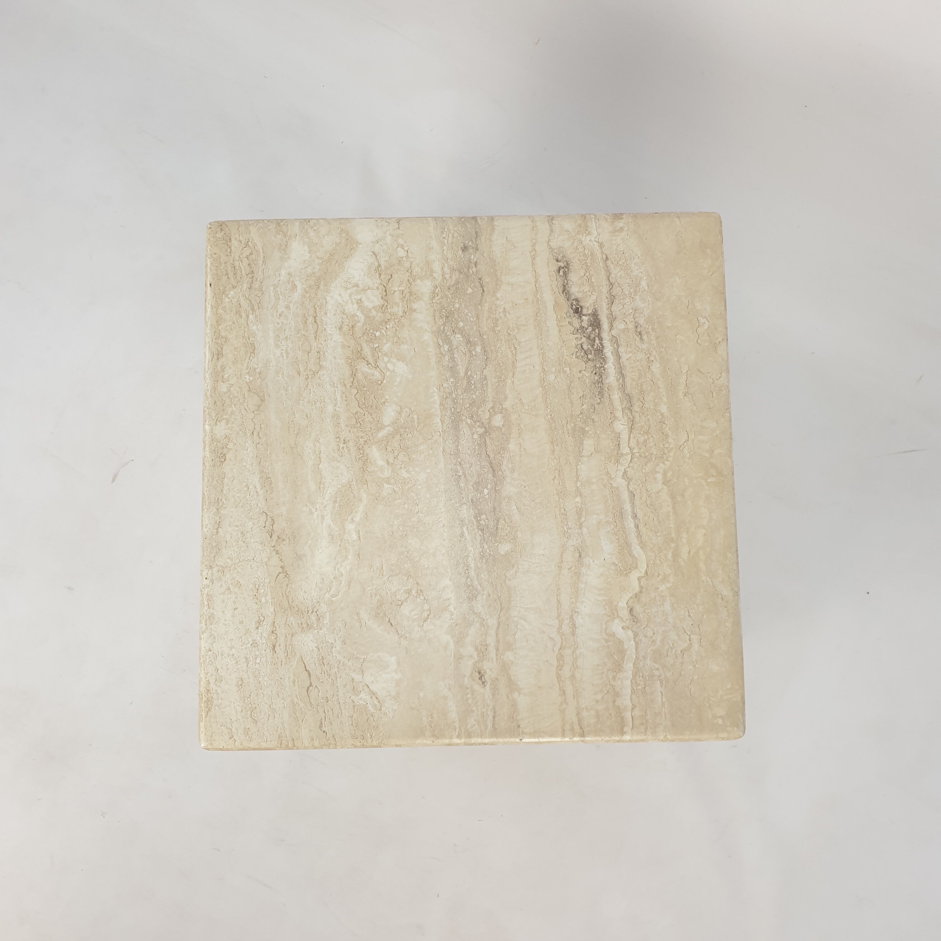 Italian Travertine Side Table, 1980's