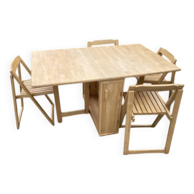 Table et chaises bois IKEA vintage