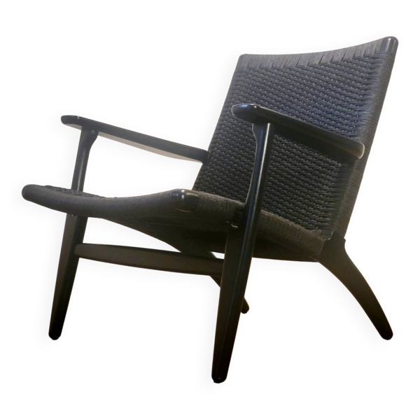Fauteuil lounge CH25 en chêne noir de Hans J. Wegner pour Carl Hansen & Søn