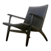 Hans J. Wegner CH25 lounge chair for Carl Hansen & Søn in black oak.