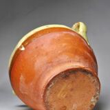 Small vintage pale yellow enamelled terracotta goat jug