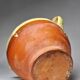 Small vintage pale yellow enamelled terracotta goat jug