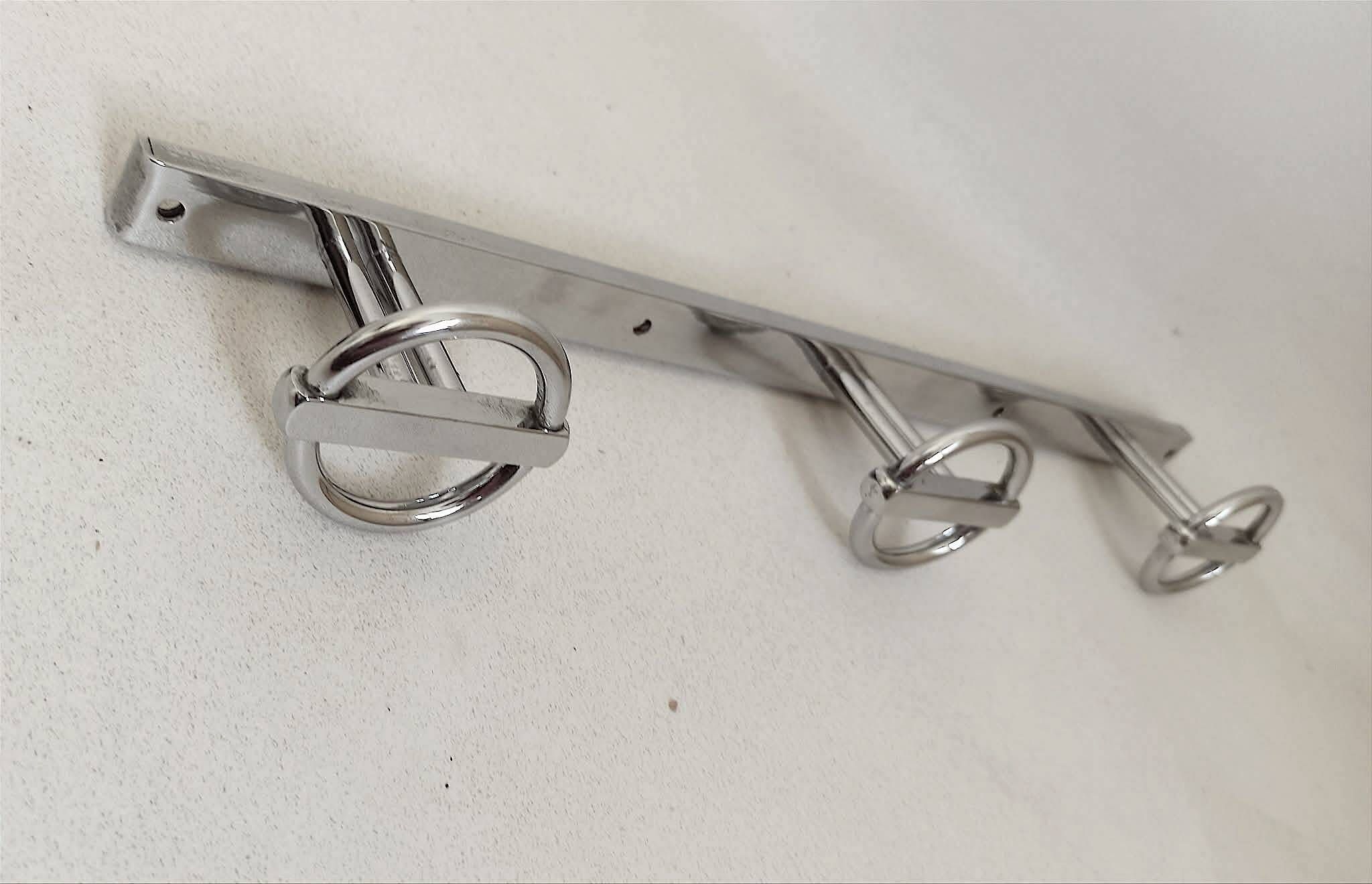 Triple coat hooks Art Deco by Jean Royère Width 45 cm
