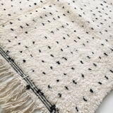 Moroccan Berber carpet Beni Ouarain ecru with black polka dots 223x160cm
