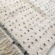 Moroccan Berber carpet Beni Ouarain ecru with black polka dots 223x160cm