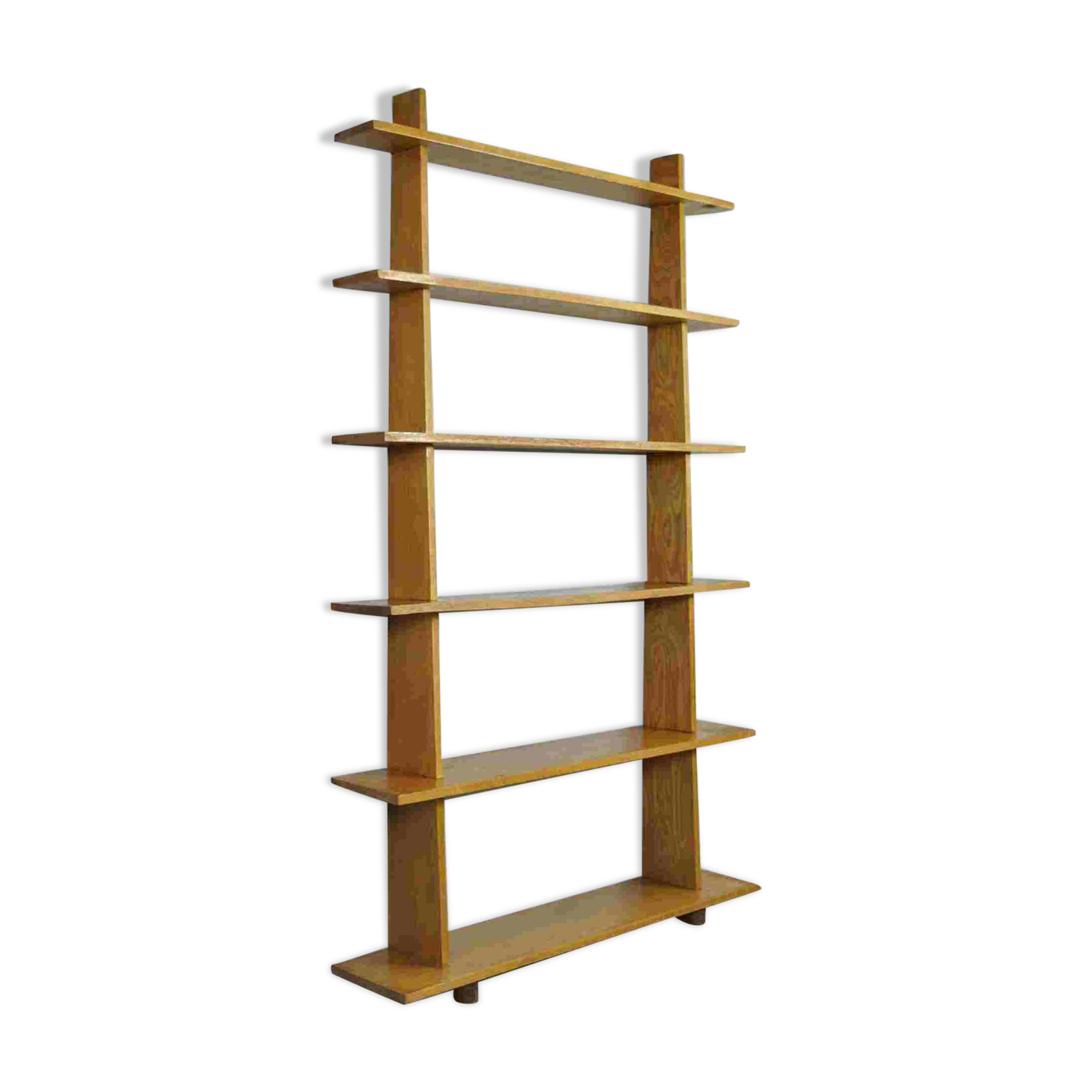 Handcrafted oak bookcase, 1970s