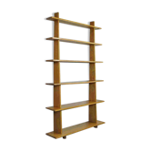 Handcrafted oak bookcase, 1970s