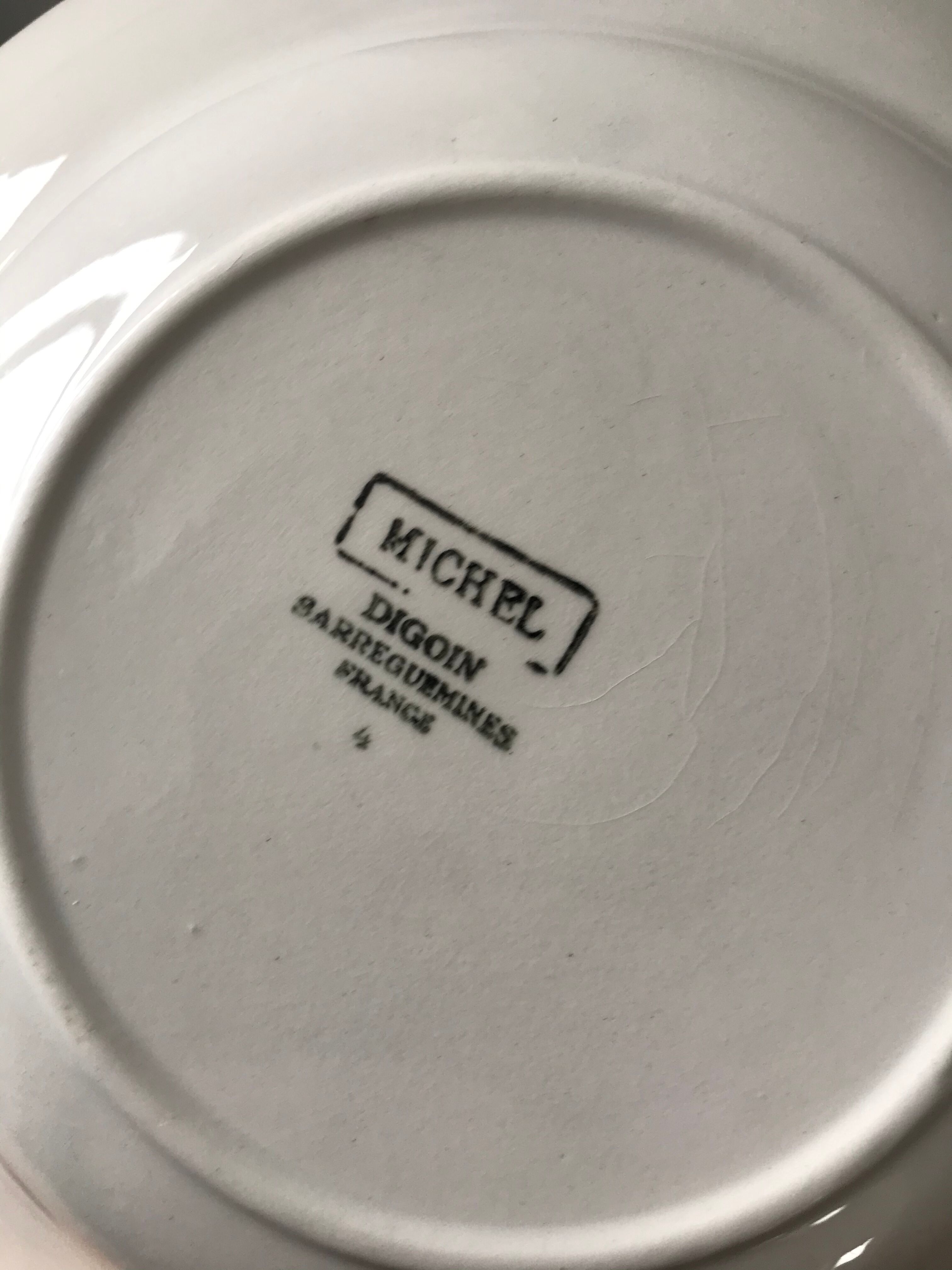 Lot of 5 hollow plates Digoin Sarreguemines model Michel