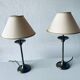 Pair of brass lamps