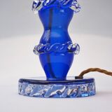 Murano glass lamp handblown blue crystal Barovier & Toso style 1920's Italy