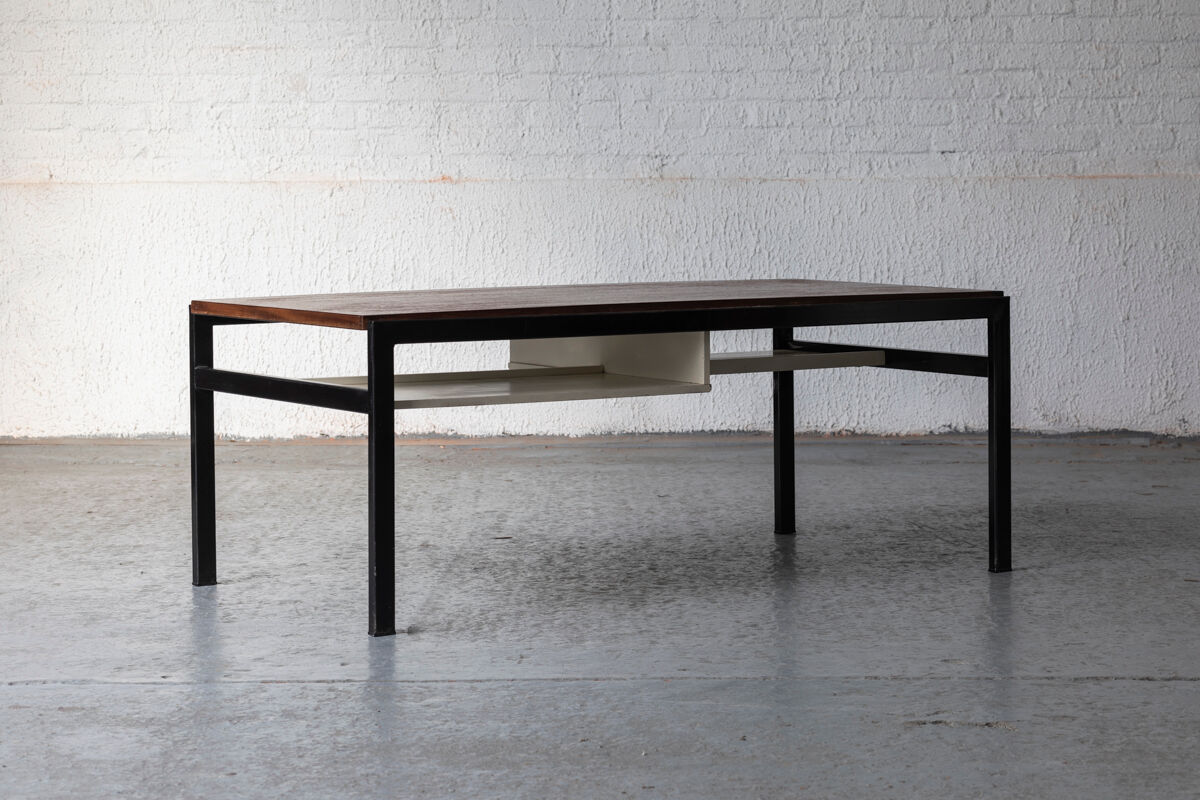 Coffee table, TU04, by Cees Braakman for Pastoe with magazine holder, Holland 1960’s