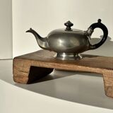 Small teapot, pewter coffee pot flattened oval shape