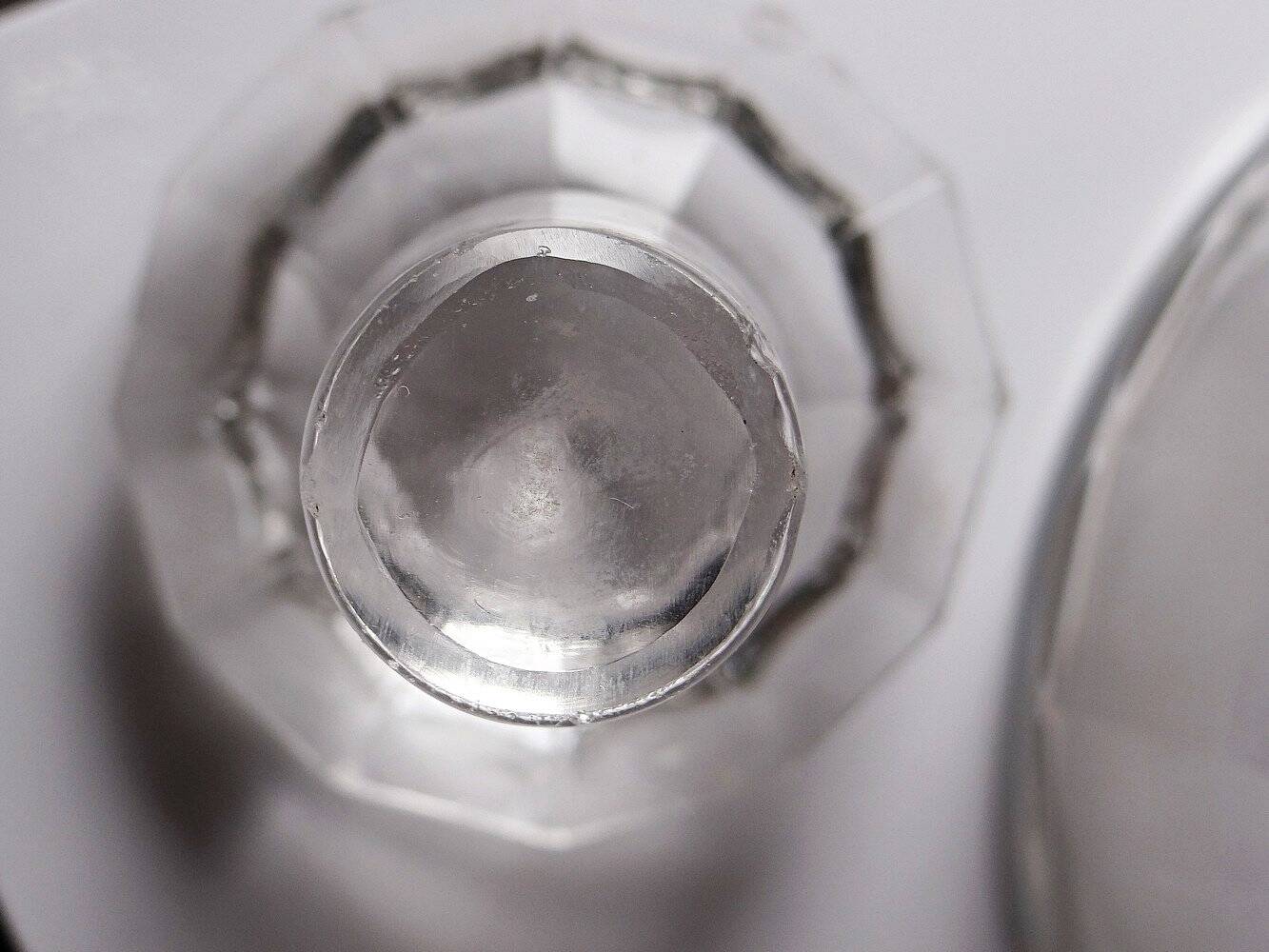 Antique wine decanter, faceted cut crystal