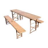 Table pliante et 2 bancs