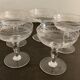 5 antique champagne glasses in engraved crystal