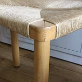 Série de 4 chaises scandinaves assise corde années 60