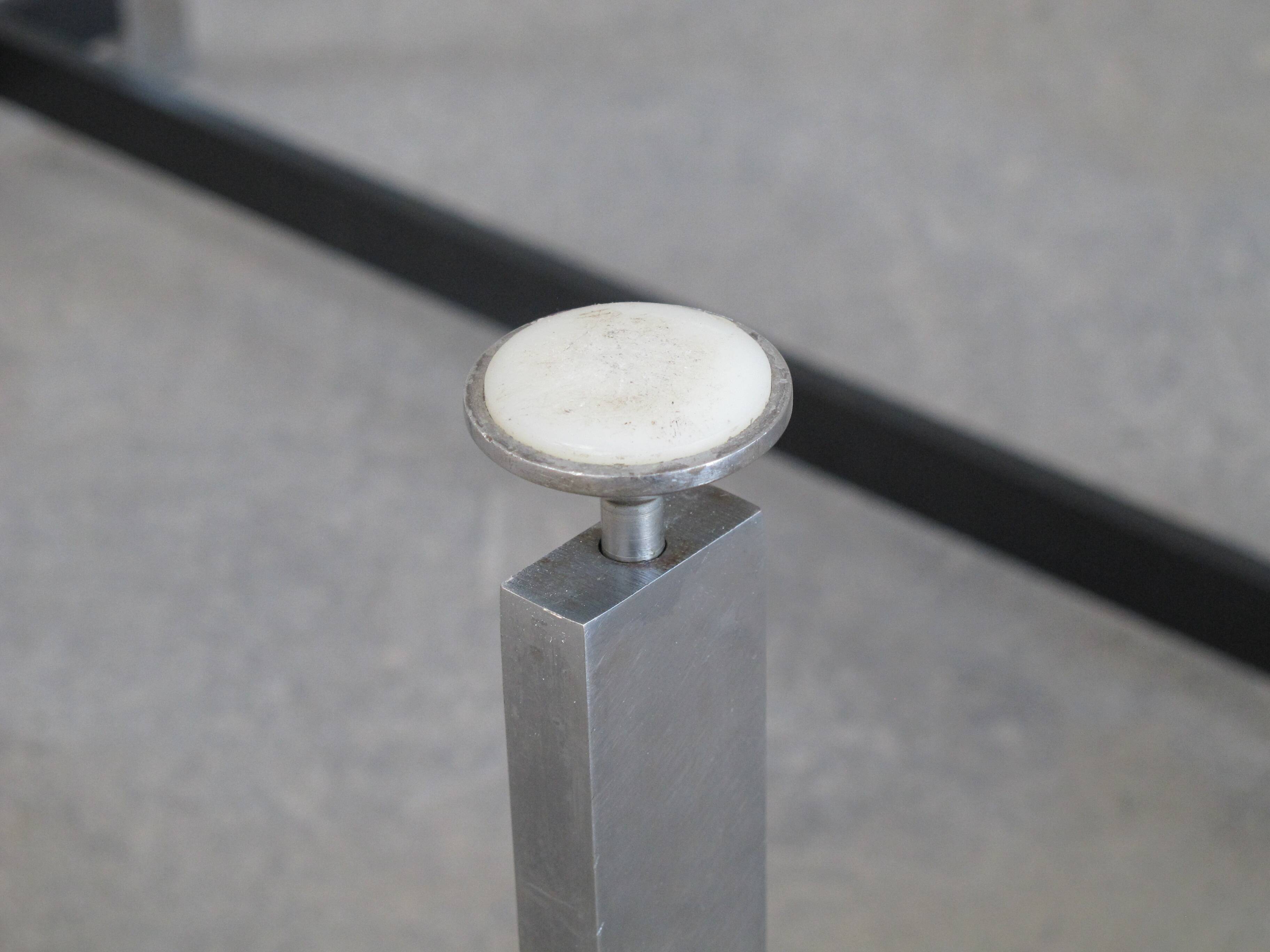 Coffee table chrome steel and slate