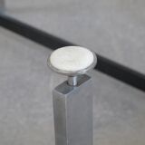 Table basse acier chromé et ardoise