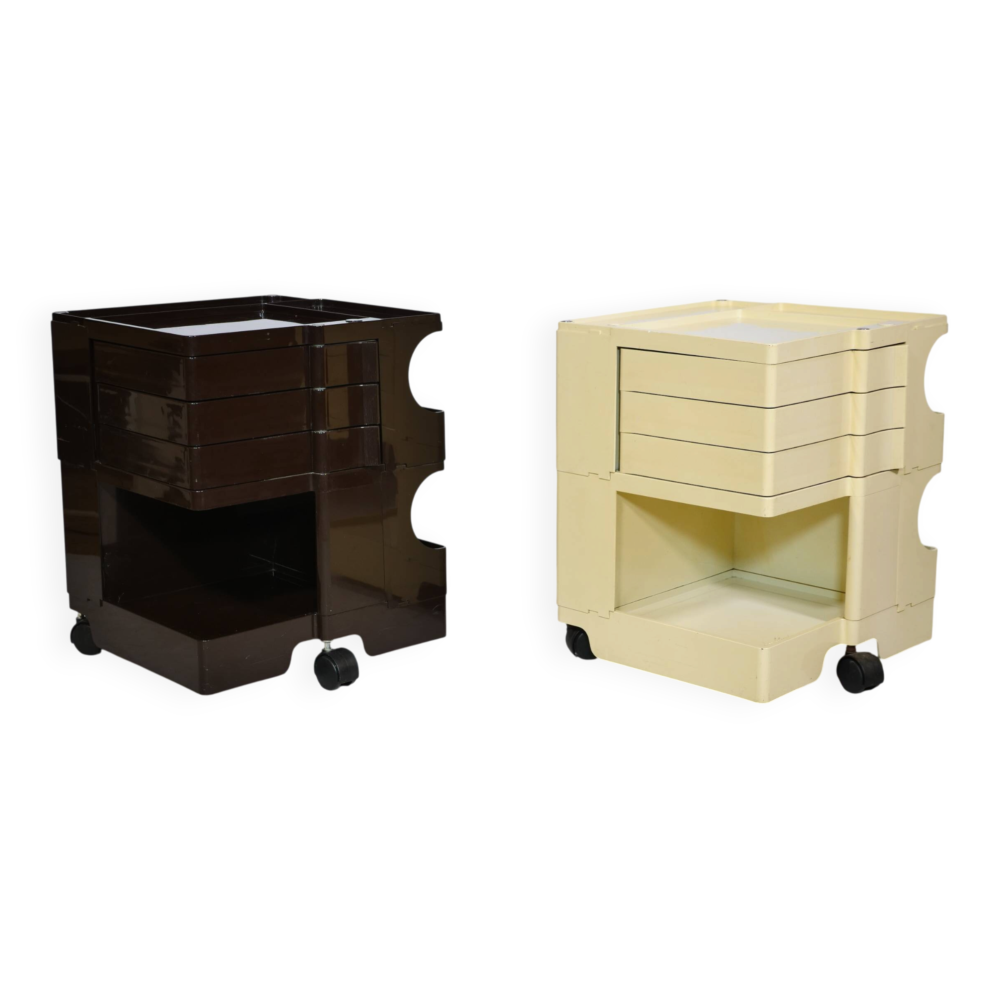 Space Age Rolling Cabinets in Plastic by Joe Colombo, Set of 2, 1970