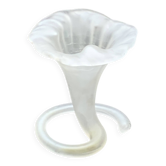 Vase corolle en verre dépoli ancien