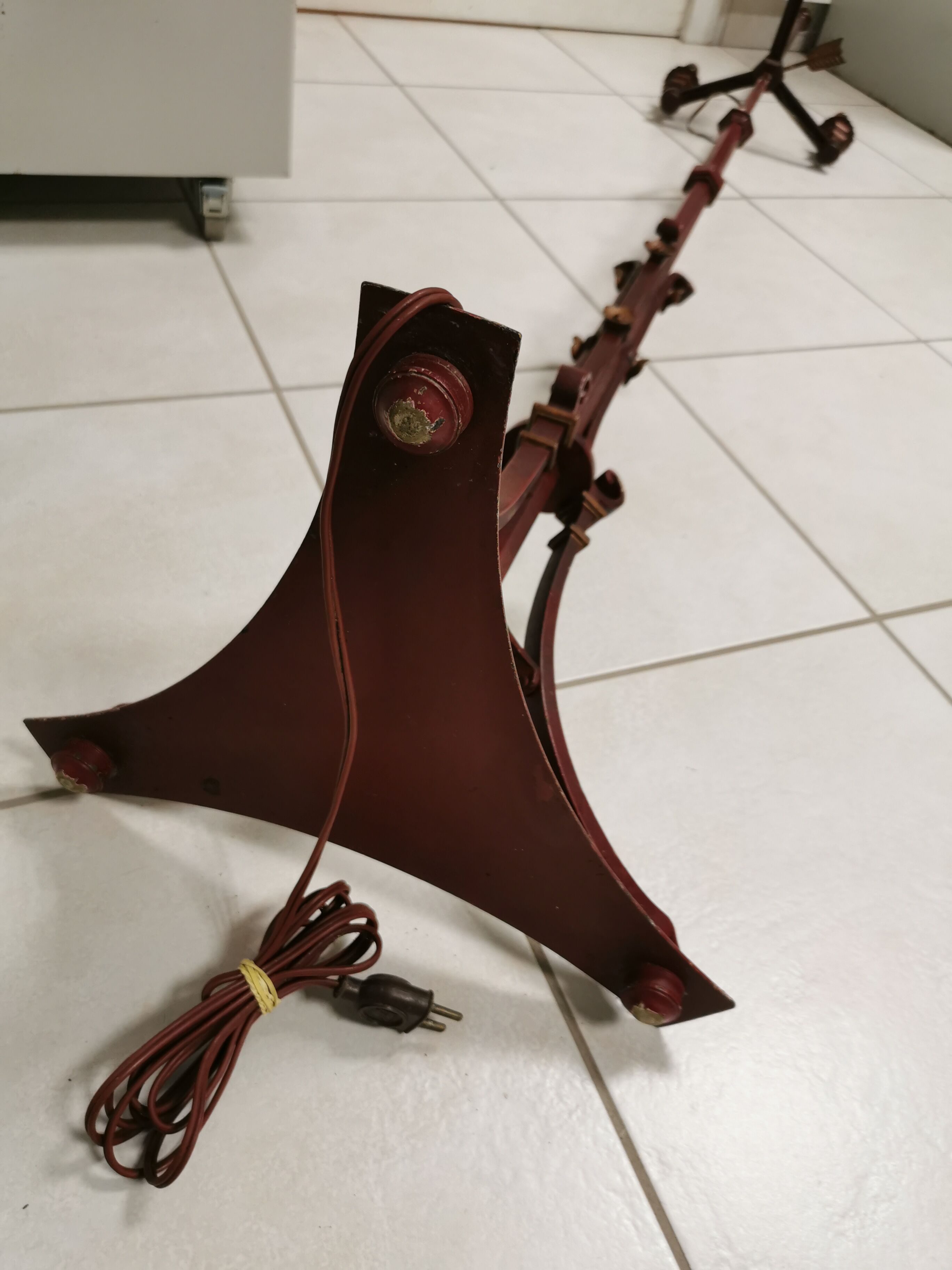 Lampadaire vintage style lampe bougeoir bouillotte