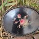 Hand-painted tray in enamelled sheet metal with a bouquet of Napoleon flowers