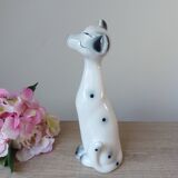 Large romantic ceramic Dalmatian dog figurine from the 1970s,