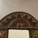 Antique carved wooden mirror