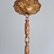 Art Deco pendant light in fluted transparent glass, 1920s-30s.