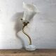 Opalescent glass swan neck sconce