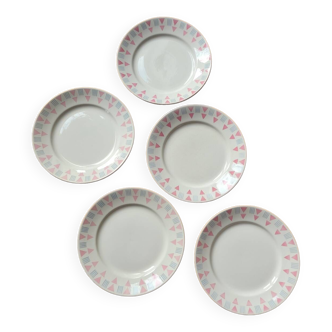 Lot de 5 assiettes plates FB 26 et 31 Badonviller