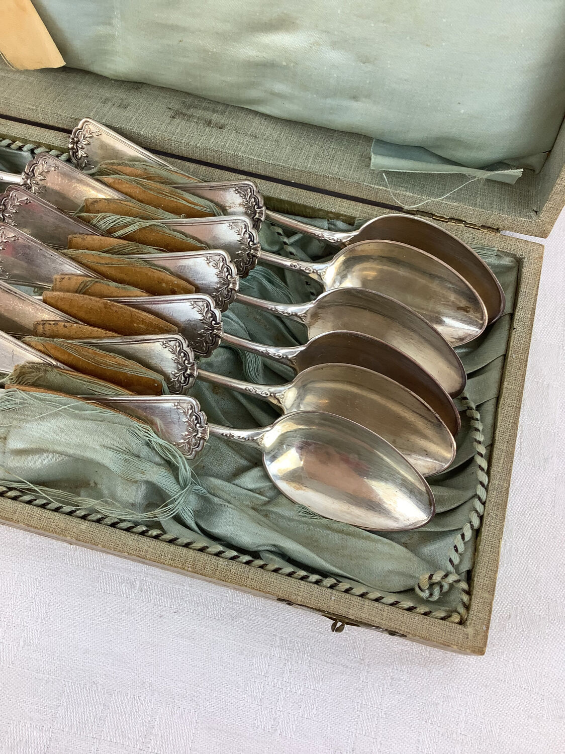 12 old spoons, Stark800 silver