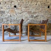 2 leather chairs Diana by Karin Mobring for IKEA, 1970