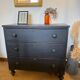 Commode anglaise en bois patiné noir