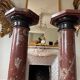 Pair of red scagliola columns, late 19th century.