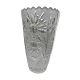Large glass vase cut and polished