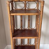 VINTAGE RATTAN BOOKSHELF